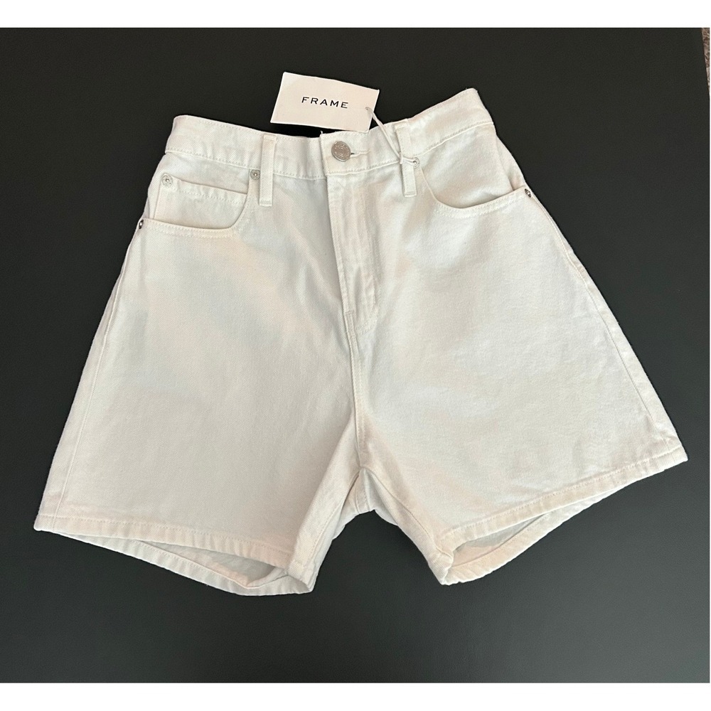 Frame The Easy Short White High Rise Denim Jean Shorts Size 26 NWT (1262)